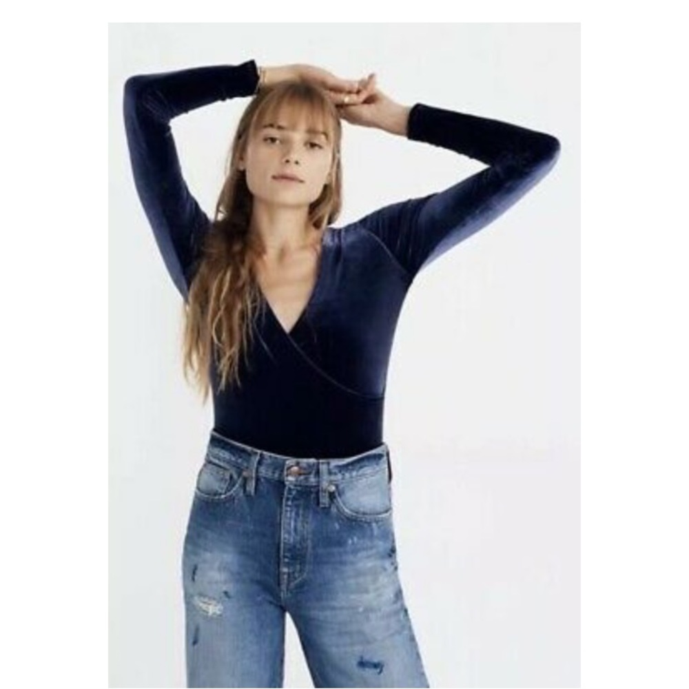 Madewell velvet wrap bodysuit